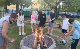 Kinder der Schule in Pyrzyce im Ferienlager an der Ostsee